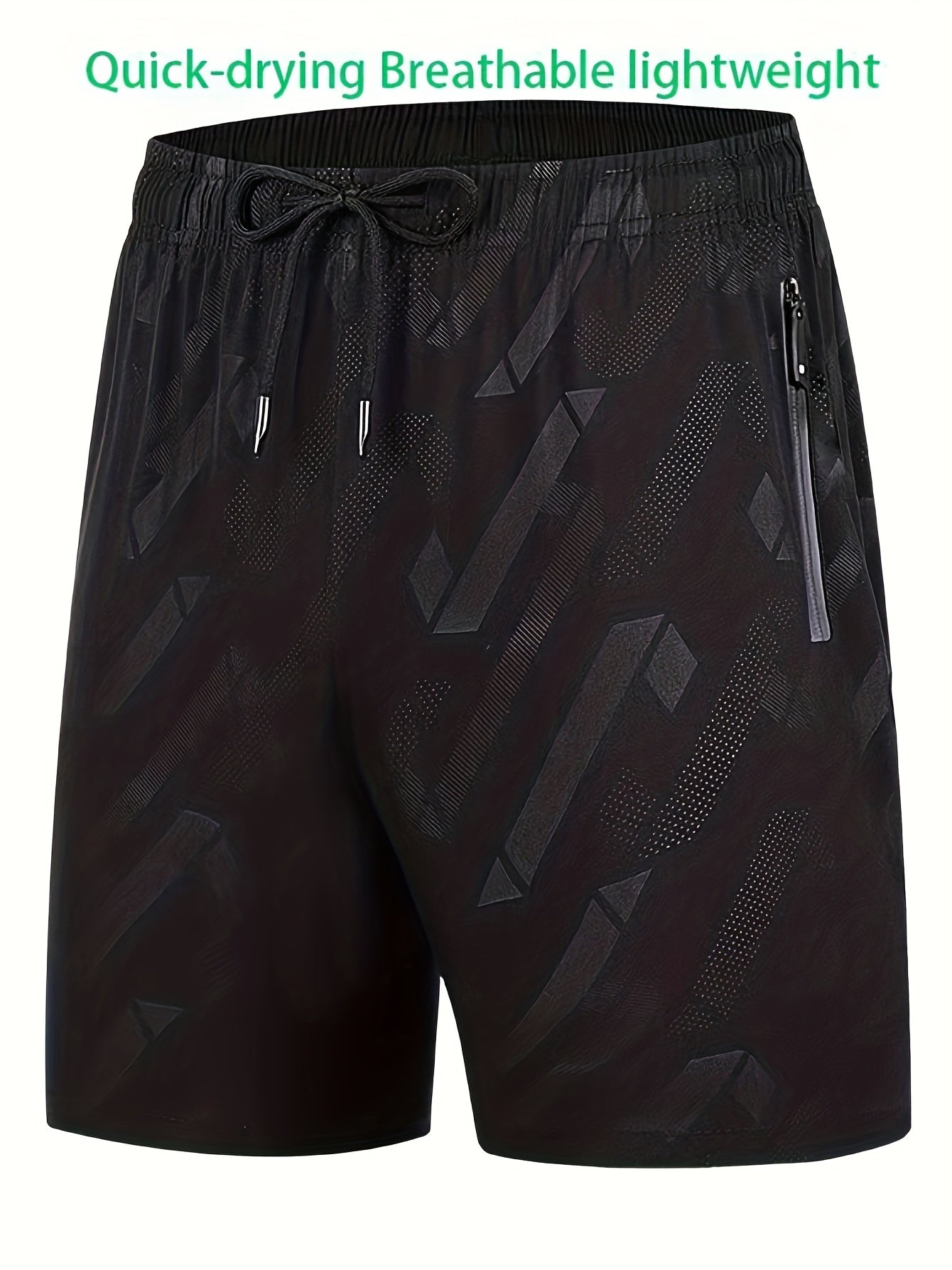 Men's Breathable Shorts With Side Pockets Quick Dry Elastic Waist