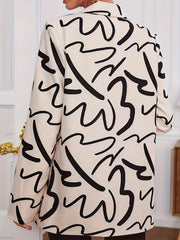 Graffiti Print Blazer Long Sleeve
