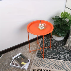 Portable Side Table for Small Spaces - Waterproof Round Nightstand