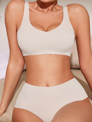 Seamless Intimates Bra High Cut Briefs Set