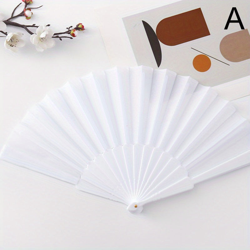 Plastic Craft Folding Fan Chinese Style Exercise Dance Tai Chi Props