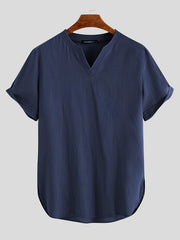 Men's Casual V Neck Short Sleeve Tee for Summer