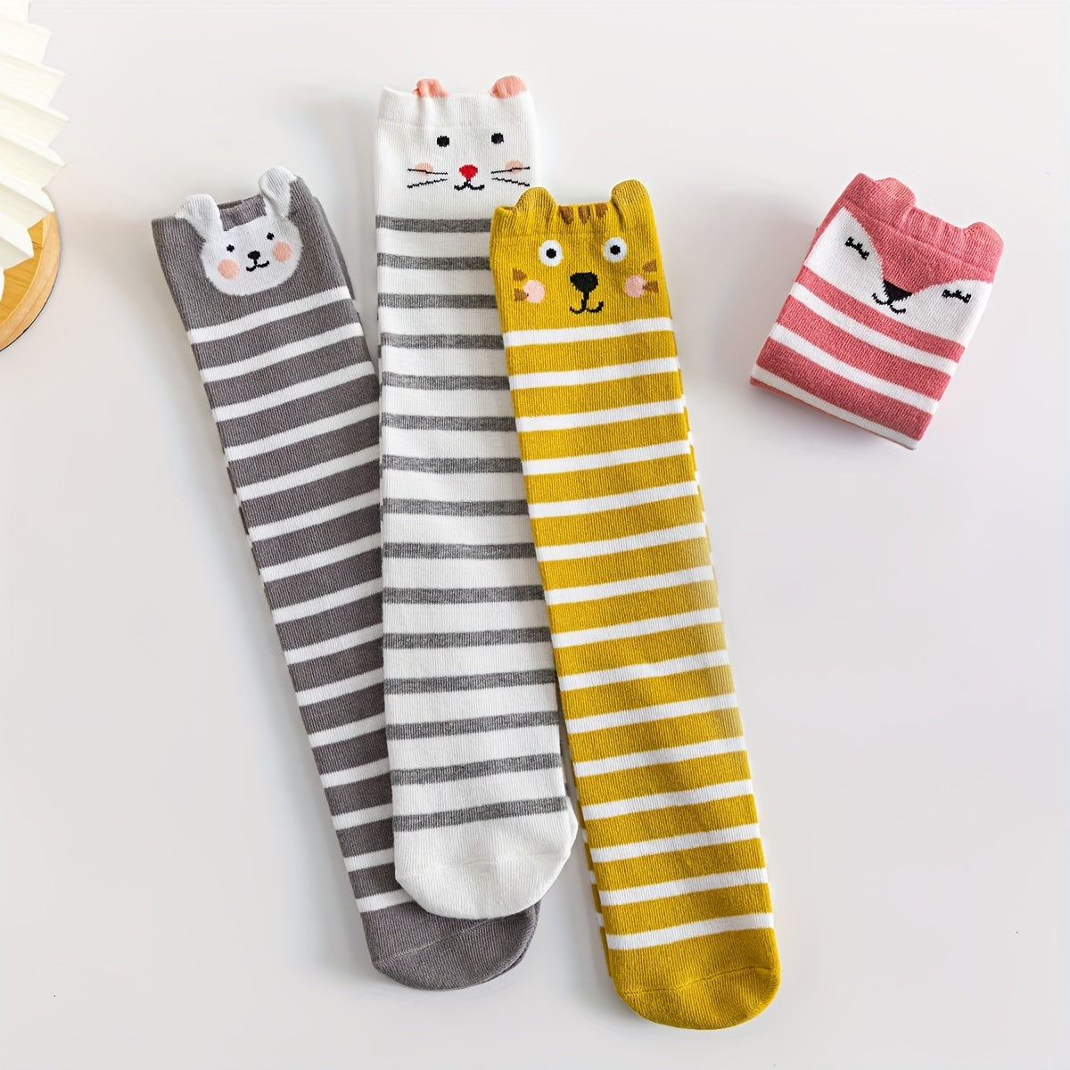 Kids Cotton Knee High Stockings Cartoon Animal Pattern Socks