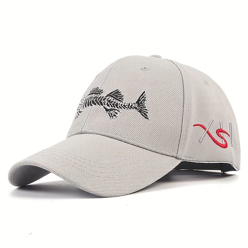 Fish Embroidery Baseball Cap Outdoor Sun Protection Duck Tongue Cap