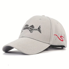 Fish Embroidery Baseball Cap Outdoor Sun Protection Duck Tongue Cap