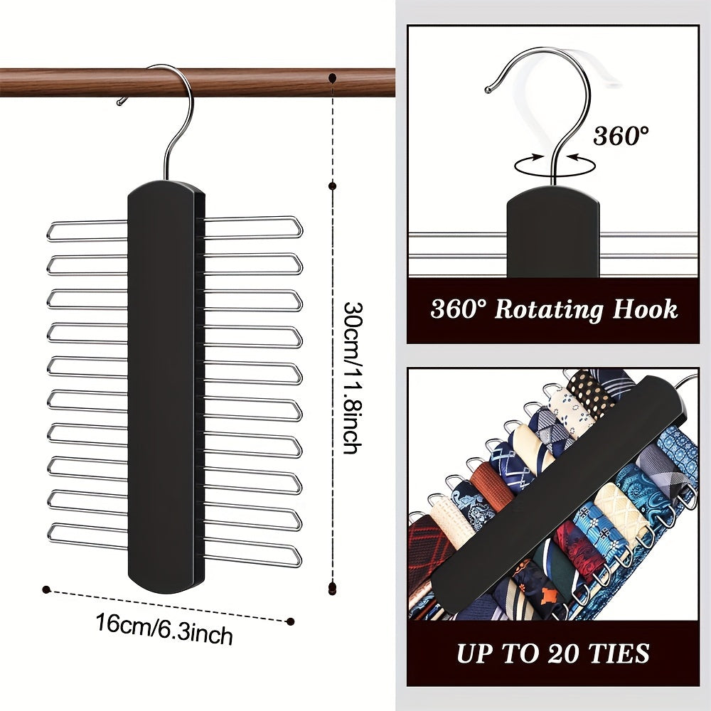 Non-Slip Wooden Ties Hanger Belts Rack Organizer
