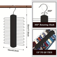 Non-Slip Wooden Ties Hanger Belts Rack Organizer