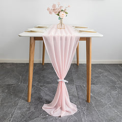 Balinese Pleated Table Runner Solid Table Cover