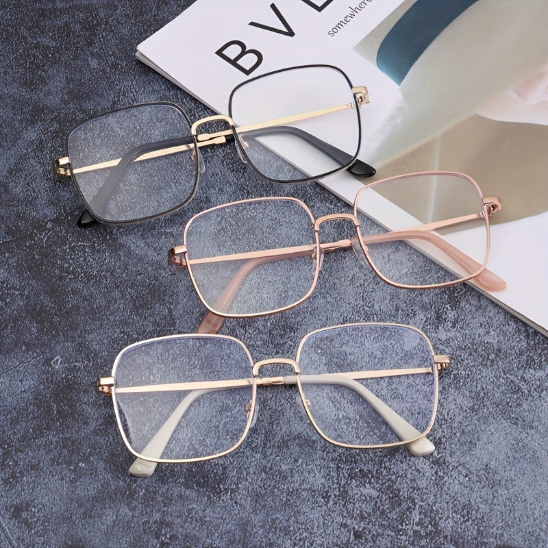 Clear Lens Glasses Anti Light Metal Frame Glasses