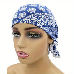 Boho Floral Print Turban Cap Vintage Solid Head Scarf Beanie Soft Elastic