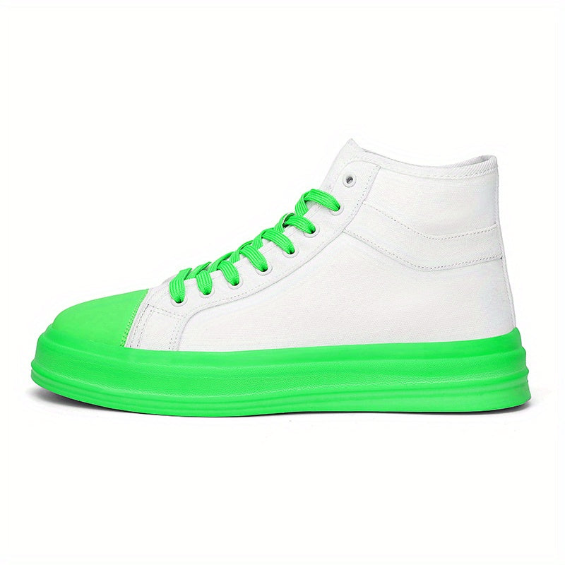 Two Tone High Top Lace Up Board Shoes Lightweight Non Slip