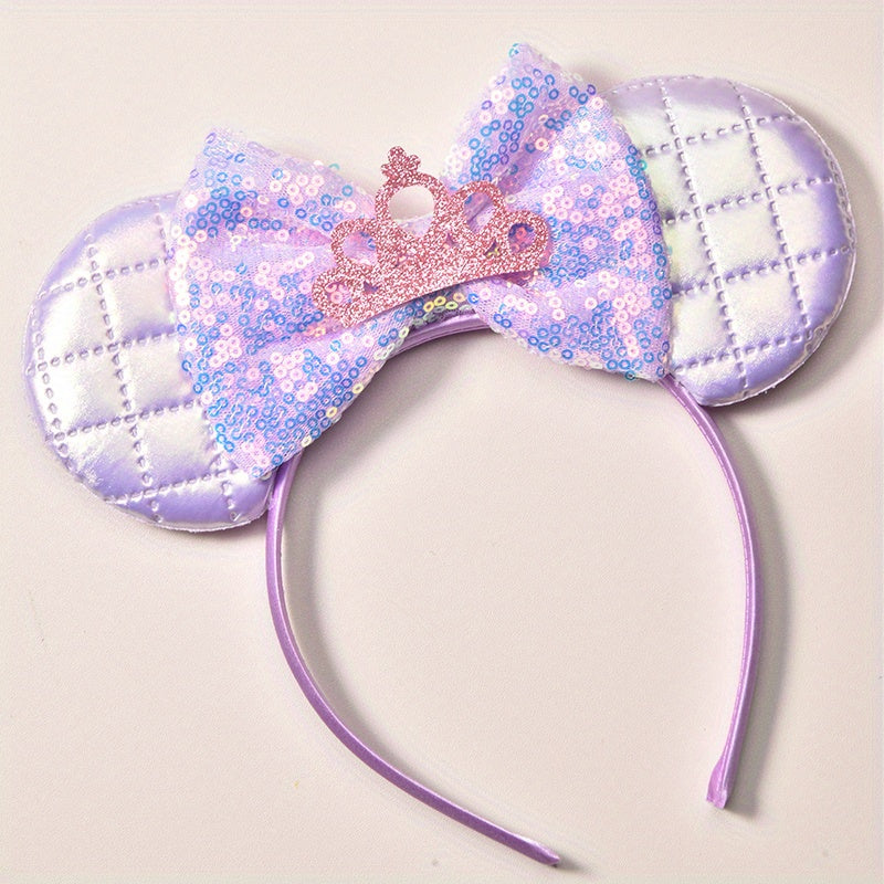 Girl's Candy Plus Ears Sequin Hair Hoop Sweet Princess Dress Up Headwear