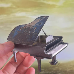 Metal Piano 3D Puzzle DIY Assembly Model Stainless Steel Gift