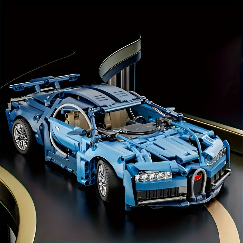 Golden Futuristic Sports Car Building Blocks Set Toy