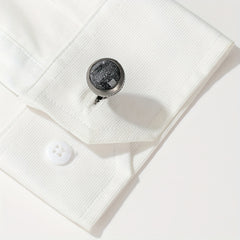 Colorful Crystal Round Men's Shirt Cufflinks Closure