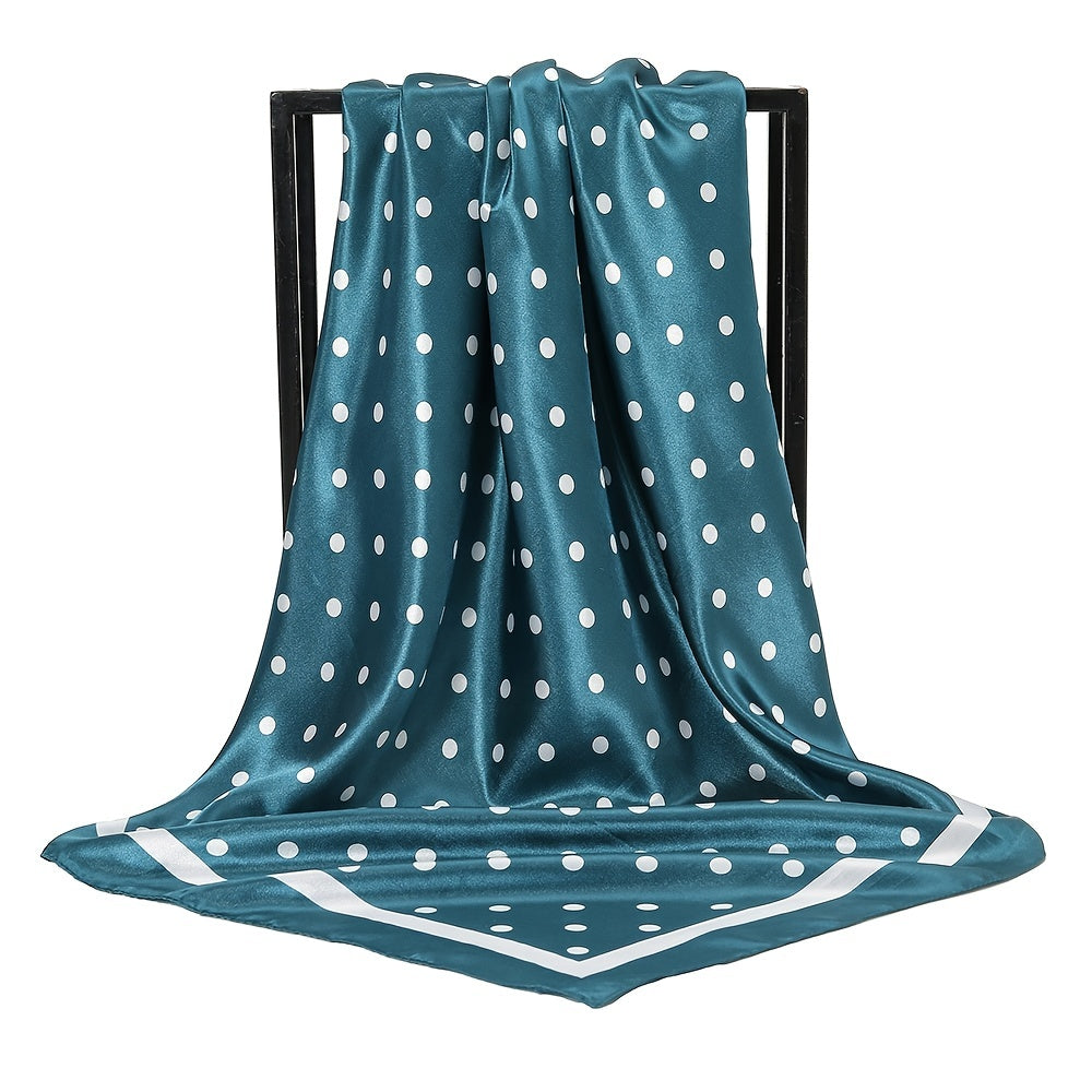 Geometric Round Dot Bandana 35 Square Scarf Large Satin Scarf Dots Pattern Heads