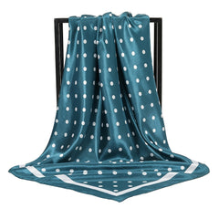 Geometric Round Dot Bandana 35 Square Scarf Large Satin Scarf Dots Pattern Heads