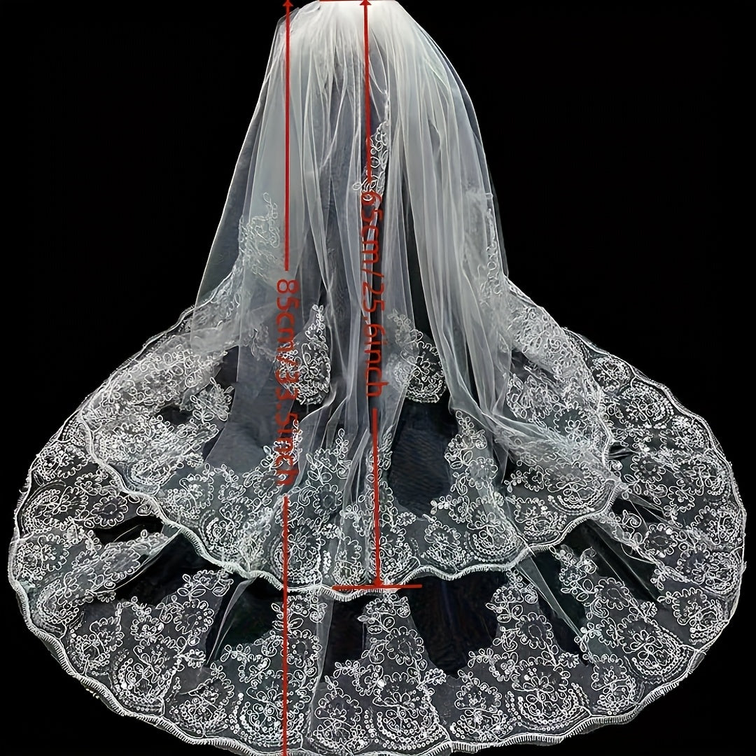 Royal Court Style Double Layer Sheer Curtain Embroidered Floral Lace