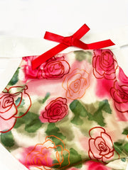 Tie Dye Rose Print Bow Bra & Panty Set