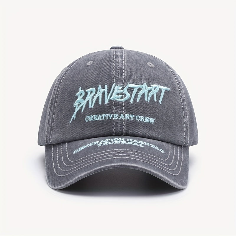 Retro Embroidered Baseball Cap Adjustable Soft Top Hat
