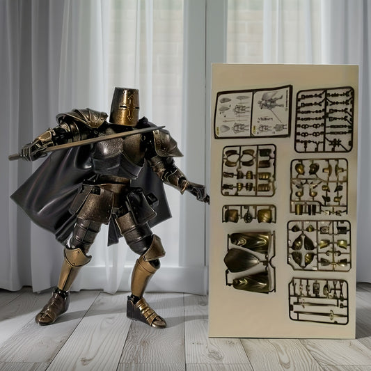 Medieval Knight Figurine Retro Mech w/ Weapons & Shields Display Decor