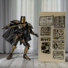 Medieval Knight Figurine Retro Mech w/ Weapons & Shields Display Decor