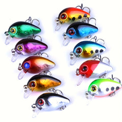 11pcs 11 Colors Plastic Fishing Bait Crankbait Seawater Freshwater Accessories