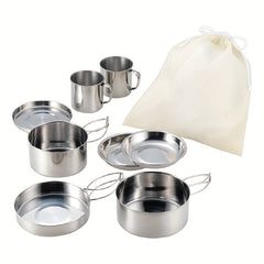 8pcs Stainless Steel Outdoor Cookware Set for Camping