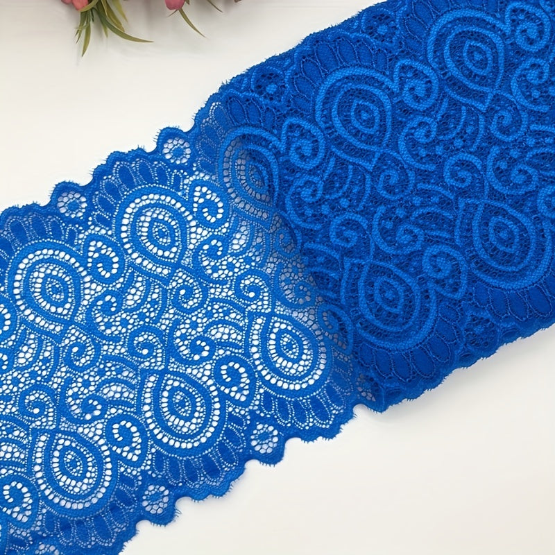 1 Yard Flower Stretch Lace Trim Ribbon Elastic Fabric 17 Wide Many Colors