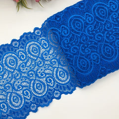 1 Yard Flower Stretch Lace Trim Ribbon Elastic Fabric 17 Wide Many Colors