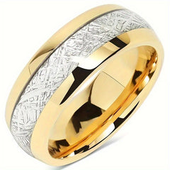 Classic Silver Stainless Steel Matching Ring With Sapphire Zircon Size 5-11