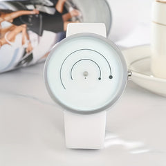 Classic Round Pointer Quartz Watch Minimalist Dial Wristwatch