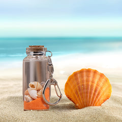 Creative Sand Glass Wishing Bottle Keychain Lucky Keyring