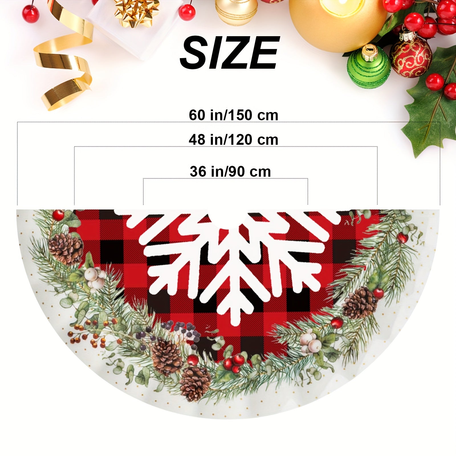 1pc Christmas Tree Skirts Farmhouse Decorations