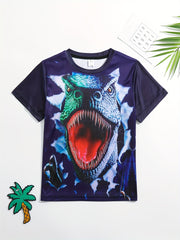 Boys' Shark Graphic T Shirt Active Stretch Short Sleeve Tee