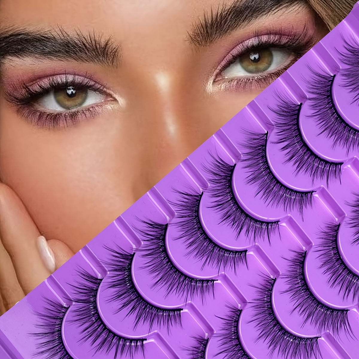 10 Pairs Natural Wispy False Eyelashes 15-20mm Faux Mink Fluffy Strip Lashes