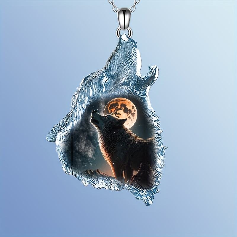 Gothic Chain Animal Wolf Head Pendant Necklace Hip Hop Style Necklace