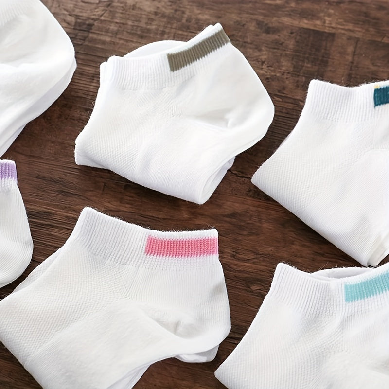6 Pairs Striped Ankle Socks Lightweight All-match Women's Stockings