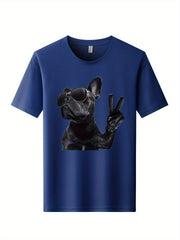 Skeleton Motorcycle Print Men's Graphic Crew Neck Active T shirt