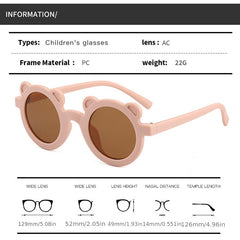 Cute Bear Shape Frame Toddler Kids Sunglasses Round Shades