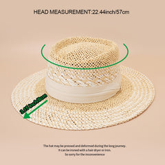 British Style Straw Hat Concave Top Jazz Hat