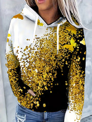 Butterfly Print Hooded Sweatshirt Sports Pullover Tops