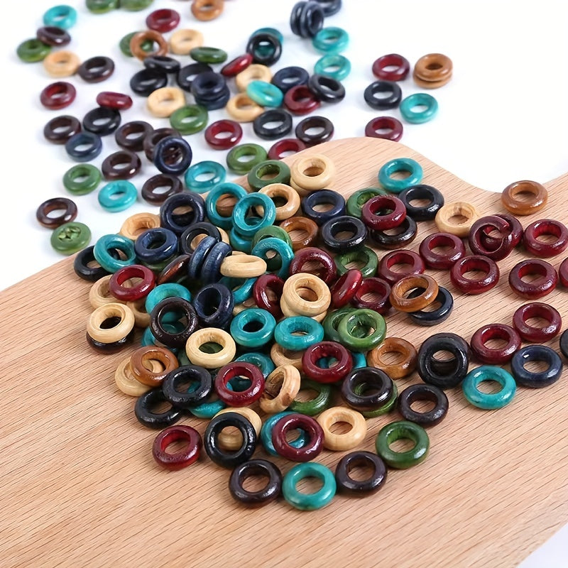50pcs 13MM Wooden Hair Rings for Braids Extensions & Jewelry Making