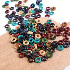 50pcs 13MM Wooden Hair Rings for Braids Extensions & Jewelry Making