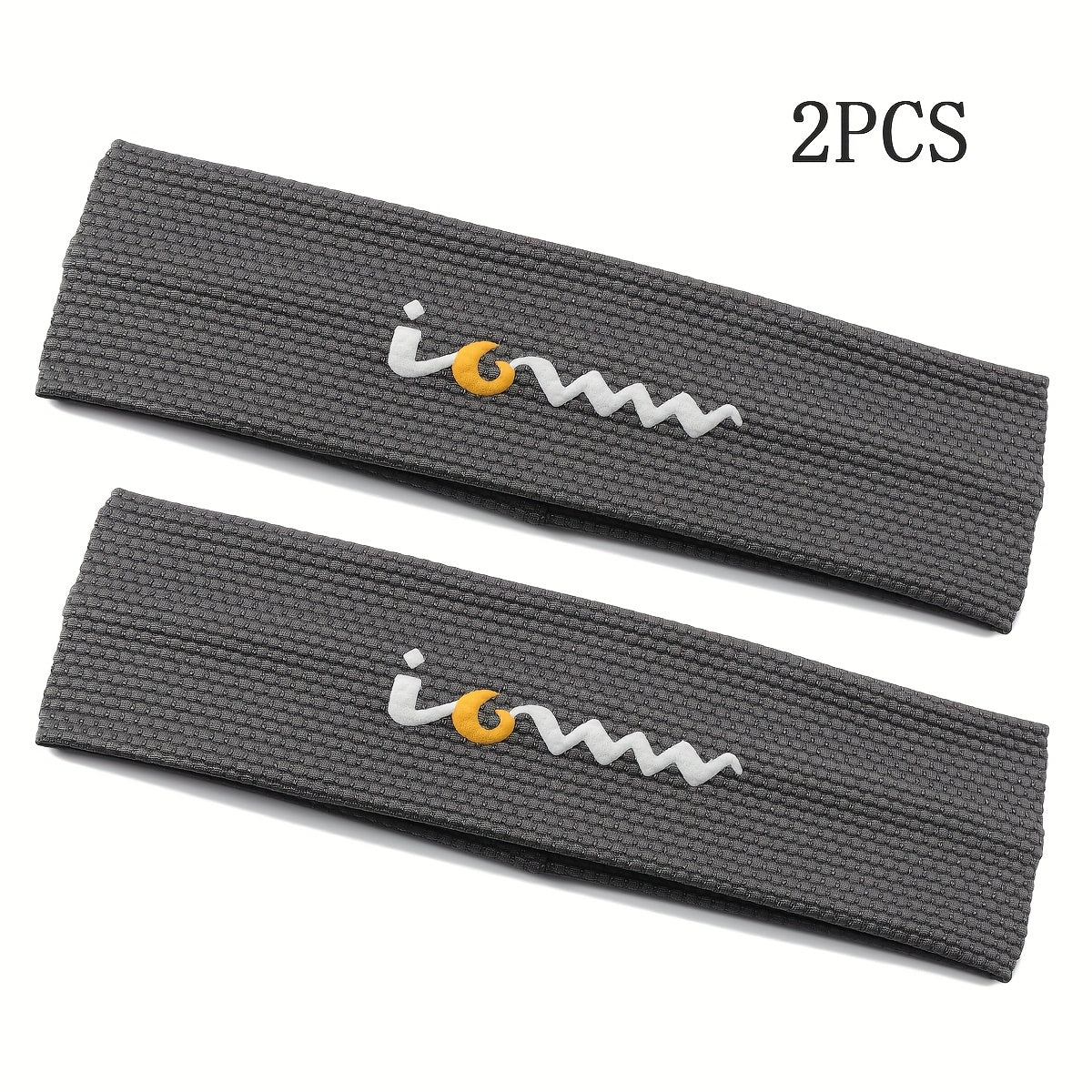 2pcs Men's W Logo Sports Headbands - Adjustable Sweat Wicking Knit Fabric