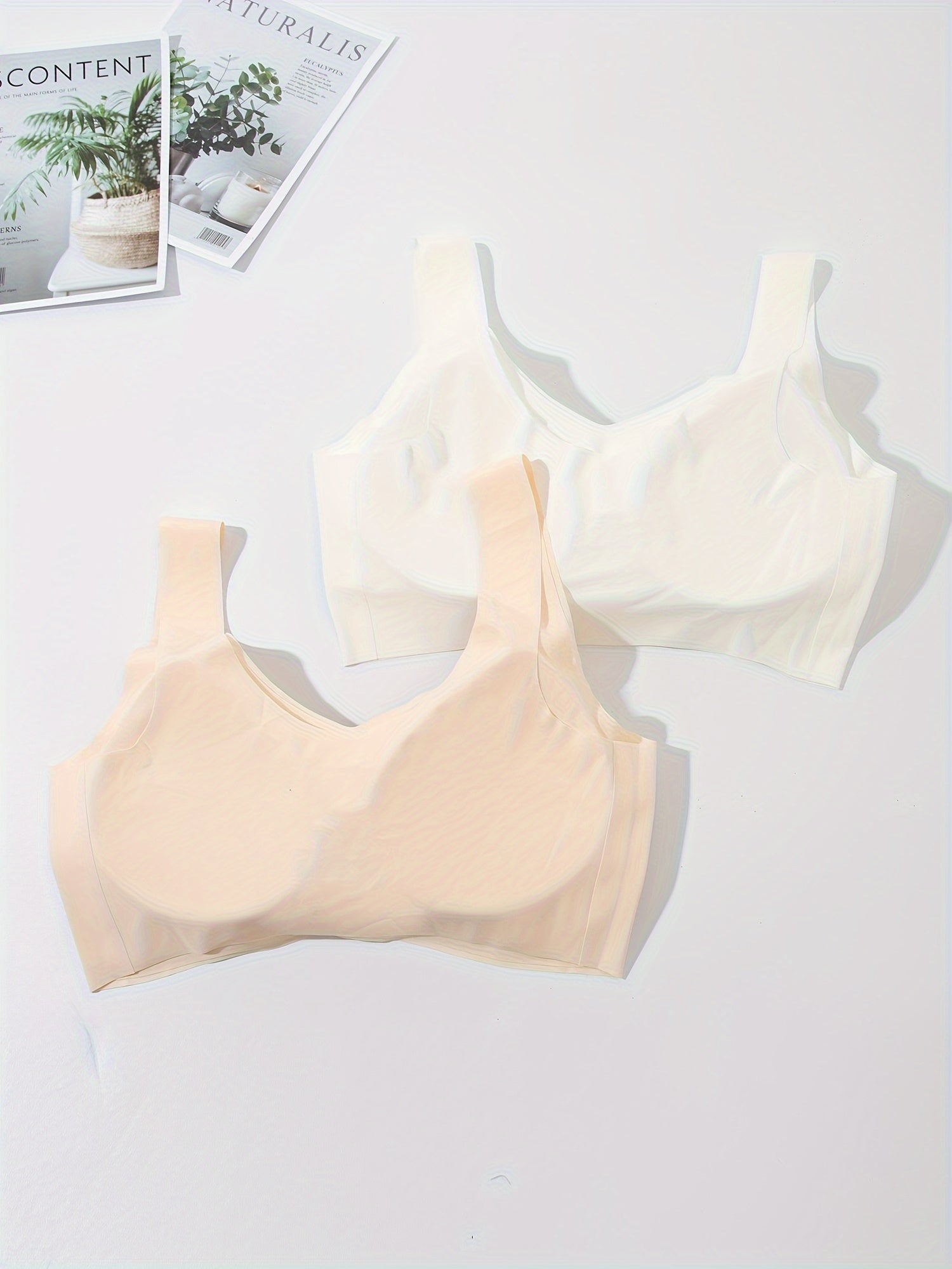 2pcs Seamless Wireless Bras Comfy & Soft Intimates Bra Women's Lingerie