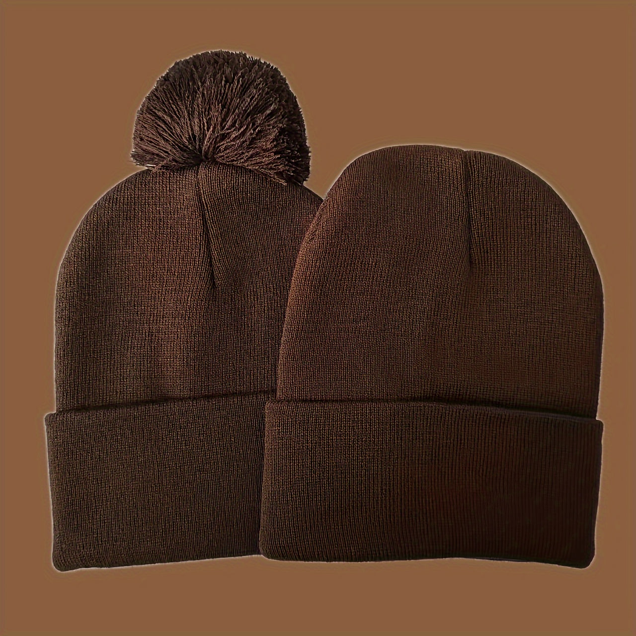 2 Pack Knitted Hat Men's Outdoor Casual Warm Beanie