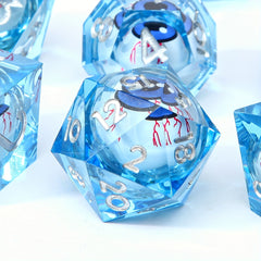 Dragon Eye Resin Dice Set 7pcs Polyhedral Dice Halloween Decoration
