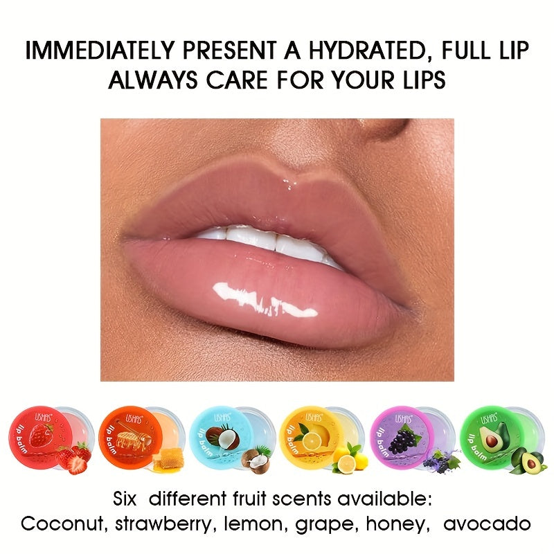 Jelly Tinted Lip Mask 6 Fruit Flavors Lip Balm for Moisturizing and Plumping