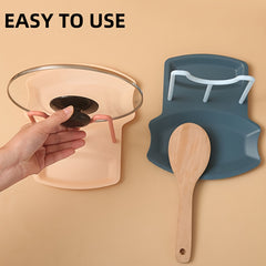Kitchen Utensil Holder: Spoon Rest and Pot Lid Holder in One!